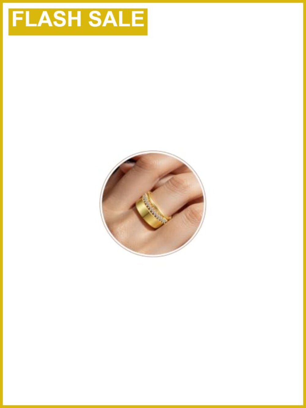 3-Pack Chunky Stacking Rings for Women, 14k Gold Plated Brass